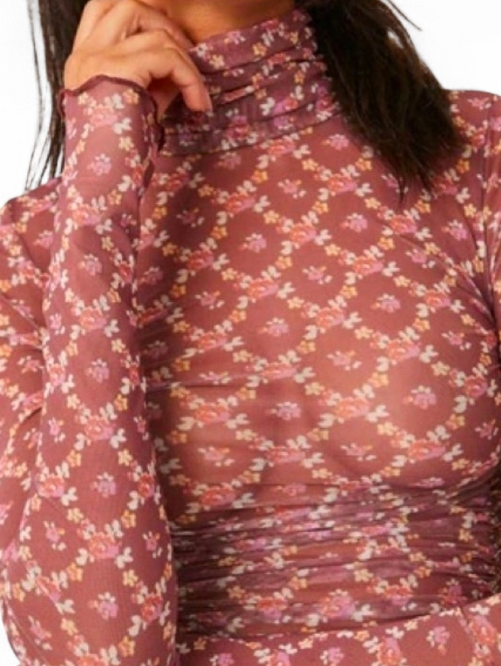 NWT INTIMATELY BY FREE PEOPLE Under It All Mesh Ruched Bodysuit - Medium